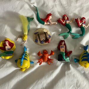 Disney The Little Mermaid Dive Characters Lot of 10 Toys Action Figures Swimway